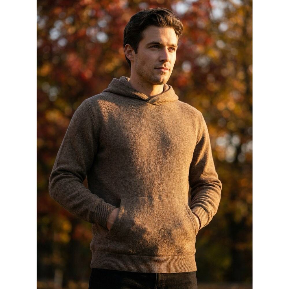 Goodfellow & Co Men’s Brown Cozy Knit Pullover Hoodie XL New With Tags - Picture 10 of 13